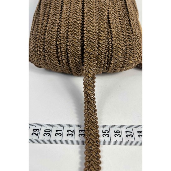 Kahverengi Ko&ccedil; Boynuzu Şerit &ndash; Dekoratif Kenar S&uuml;s&uuml; ve El İşi Aksesuarı (3 Metre)-KBLY-1030