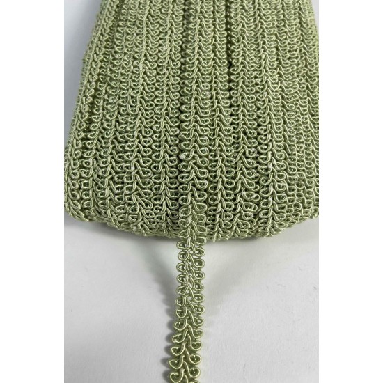 A&ccedil;ık K&uuml;f Yeşili Ko&ccedil; Boynuzu Şerit &ndash; Dekoratif Kenar S&uuml;s&uuml; ve El İşi Aksesuarı (3 Metre)-KBLY-1031