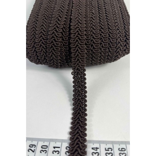 Koyu Kahverengi Ko&ccedil; Boynuzu Şerit &ndash; Dekoratif Kenar S&uuml;s&uuml; ve El İşi Aksesuarı (3 Metre)-KBLY-1032