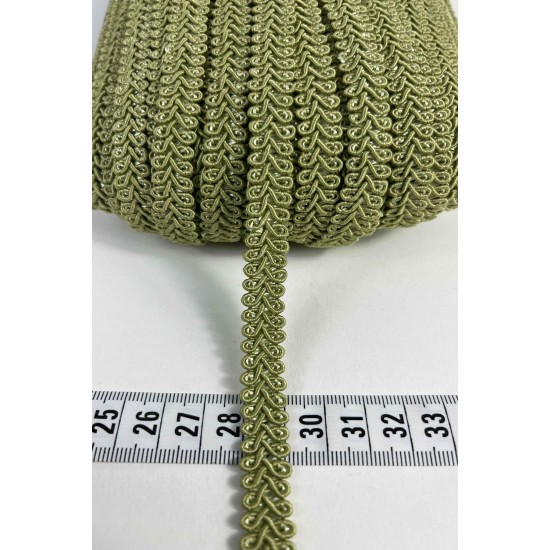 Koyu K&uuml;f Yeşili Ko&ccedil; Boynuzu Şerit &ndash; Dekoratif Kenar S&uuml;s&uuml; ve El İşi Aksesuarı (3 Metre)-KBLY-1033