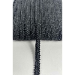 Siyah Dikişli Ko&ccedil; Boynuzu Şerit &ndash; Dekoratif Kenar S&uuml;s&uuml; ve El İşi Aksesuarı (3 Metre)-KBLY-1034