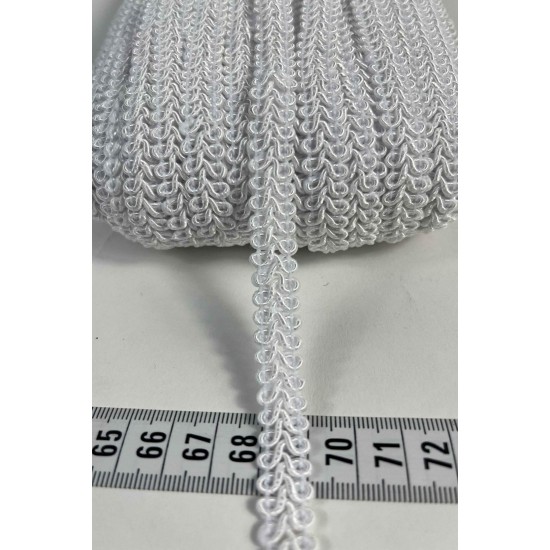 Beyaz Ko&ccedil; Boynuzu Şerit &ndash; Dekoratif Kenar S&uuml;s&uuml; ve El İşi Aksesuarı (3 Metre)-KBLY-1035