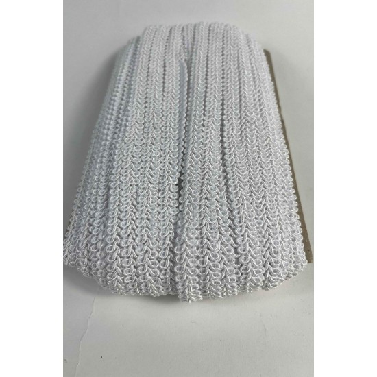 Beyaz Ko&ccedil; Boynuzu Şerit &ndash; Dekoratif Kenar S&uuml;s&uuml; ve El İşi Aksesuarı (3 Metre)-KBLY-1035