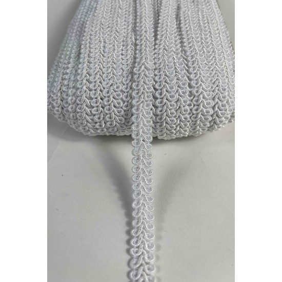 Beyaz Ko&ccedil; Boynuzu Şerit &ndash; Dekoratif Kenar S&uuml;s&uuml; ve El İşi Aksesuarı (3 Metre)-KBLY-1035