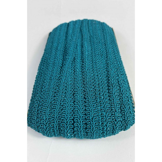 Turkuaz Ko&ccedil; Boynuzu Şerit &ndash; Dekoratif Kenar S&uuml;s&uuml; ve El İşi Aksesuarı (3 Metre)-KBLY-1037