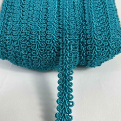 Turkuaz Ko&ccedil; Boynuzu Şerit &ndash; Dekoratif Kenar S&uuml;s&uuml; ve El İşi Aksesuarı (3 Metre)-KBLY-1037