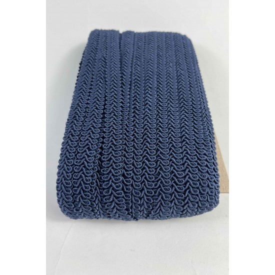 Lacivert Ko&ccedil; Boynuzu Şerit &ndash; Dekoratif Kenar S&uuml;s&uuml; ve El İşi Aksesuarı (3 Metre)-KBLY-1040