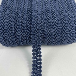 Lacivert Ko&ccedil; Boynuzu Şerit &ndash; Dekoratif Kenar S&uuml;s&uuml; ve El İşi Aksesuarı (3 Metre)-KBLY-1040