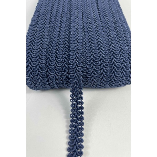 Lacivert Ko&ccedil; Boynuzu Şerit &ndash; Dekoratif Kenar S&uuml;s&uuml; ve El İşi Aksesuarı (3 Metre)-KBLY-1040