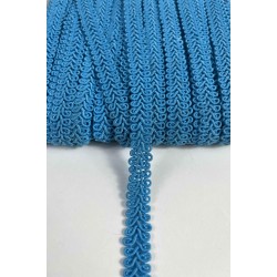Mavi Ko&ccedil; Boynuzu Şerit &ndash; Dekoratif Kenar S&uuml;s&uuml; ve El İşi Aksesuarı (3 Metre)-KBLY-1043