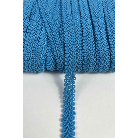 Mavi Ko&ccedil; Boynuzu Şerit &ndash; Dekoratif Kenar S&uuml;s&uuml; ve El İşi Aksesuarı (3 Metre)-KBLY-1043