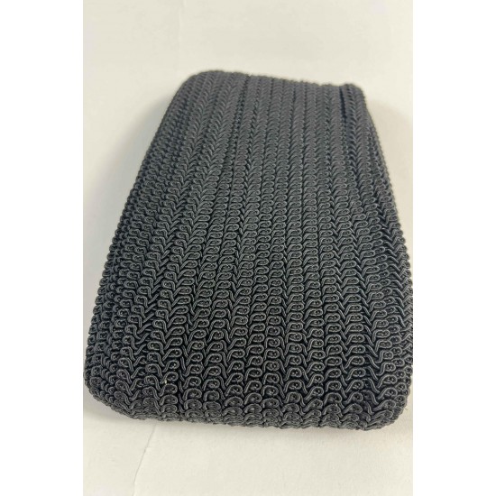 Siyah Ko&ccedil; Boynuzu Şerit &ndash; Dekoratif Kenar S&uuml;s&uuml; ve El İşi Aksesuarı (3 Metre)-KBLY-1044