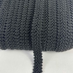 Siyah Ko&ccedil; Boynuzu Şerit &ndash; Dekoratif Kenar S&uuml;s&uuml; ve El İşi Aksesuarı (3 Metre)-KBLY-1044