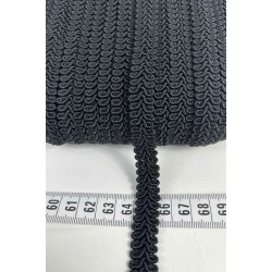 Siyah Ko&ccedil; Boynuzu Şerit &ndash; Dekoratif Kenar S&uuml;s&uuml; ve El İşi Aksesuarı (3 Metre)-KBLY-1044