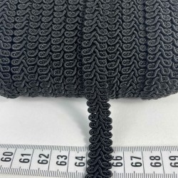 Siyah Ko&ccedil; Boynuzu Şerit &ndash; Dekoratif Kenar S&uuml;s&uuml; ve El İşi Aksesuarı (3 Metre)-KBLY-1044