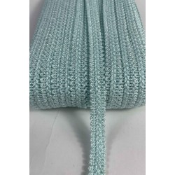 Su Yeşili Dikişli Ko&ccedil; Boynuzu Şerit &ndash; Dekoratif Kenar S&uuml;s&uuml; ve El İşi Aksesuarı (3 Metre)-KBLY-1045