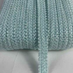 Su Yeşili Dikişli Ko&ccedil; Boynuzu Şerit &ndash; Dekoratif Kenar S&uuml;s&uuml; ve El İşi Aksesuarı (3 Metre)-KBLY-1045