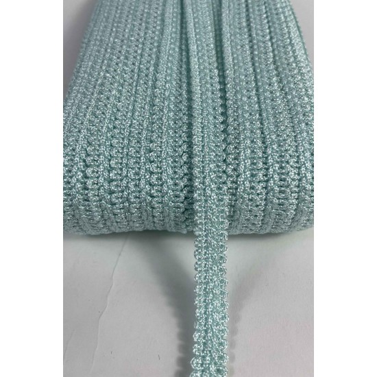 Su Yeşili Dikişli Ko&ccedil; Boynuzu Şerit &ndash; Dekoratif Kenar S&uuml;s&uuml; ve El İşi Aksesuarı (3 Metre)-KBLY-1045