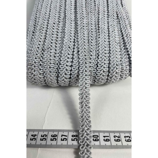 Gri Ko&ccedil; Boynuzu Şerit &ndash; Dekoratif Kenar S&uuml;s&uuml; ve El İşi Aksesuarı (3 Metre)-KBLY-1046