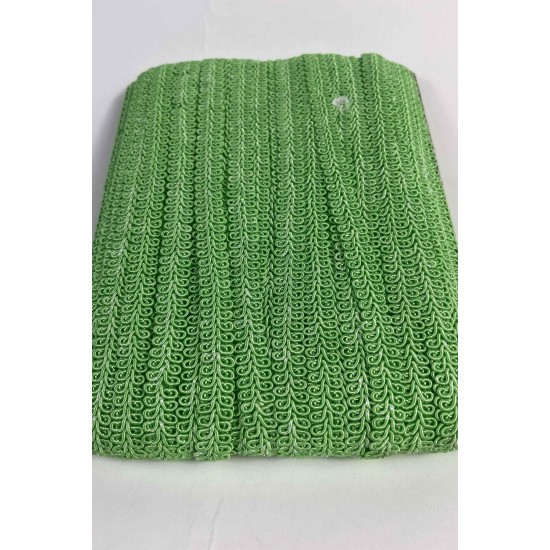 A&ccedil;ık Yeşil Ko&ccedil; Boynuzu Şerit &ndash; Dekoratif Kenar S&uuml;s&uuml; ve El İşi Aksesuarı (3 Metre)-KBLY-1047