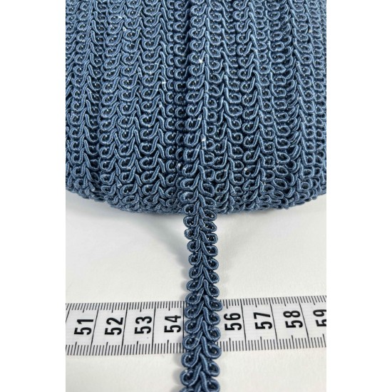 A&ccedil;ık Lacivert Ko&ccedil; Boynuzu Şerit &ndash; Dekoratif Kenar S&uuml;s&uuml; ve El İşi Aksesuarı (3 Metre)-KBLY-1049