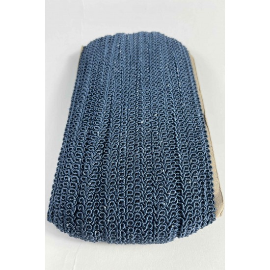 A&ccedil;ık Lacivert Ko&ccedil; Boynuzu Şerit &ndash; Dekoratif Kenar S&uuml;s&uuml; ve El İşi Aksesuarı (3 Metre)-KBLY-1049