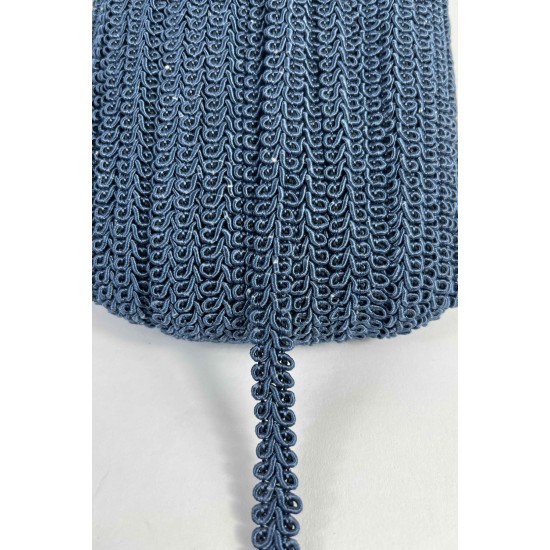 A&ccedil;ık Lacivert Ko&ccedil; Boynuzu Şerit &ndash; Dekoratif Kenar S&uuml;s&uuml; ve El İşi Aksesuarı (3 Metre)-KBLY-1049