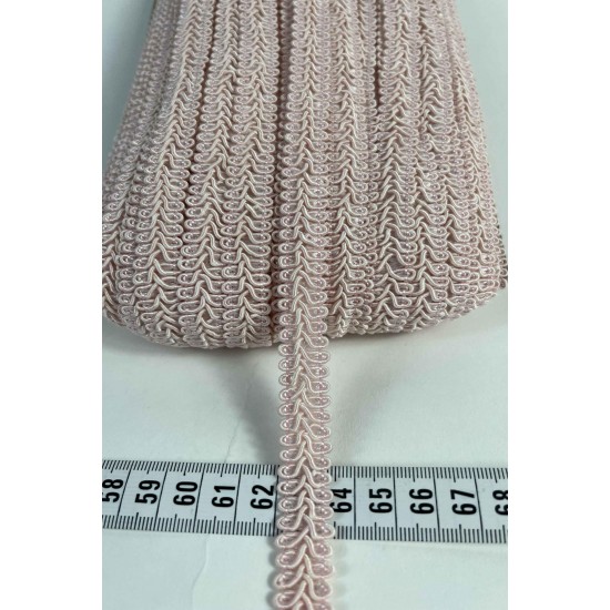 Pudra Ko&ccedil; Boynuzu Şerit &ndash; Dekoratif Kenar S&uuml;s&uuml; ve El İşi Aksesuarı (3 Metre)-KBLY-1051