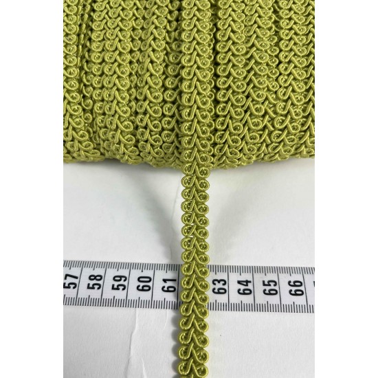 Ceviz Yeşili Ko&ccedil; Boynuzu Şerit &ndash; Dekoratif Kenar S&uuml;s&uuml; ve El İşi Aksesuarı (3 Metre)-KBLY-1052