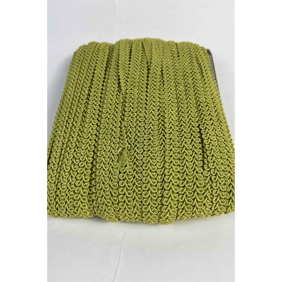 Ceviz Yeşili Ko&ccedil; Boynuzu Şerit &ndash; Dekoratif Kenar S&uuml;s&uuml; ve El İşi Aksesuarı (3 Metre)-KBLY-1052