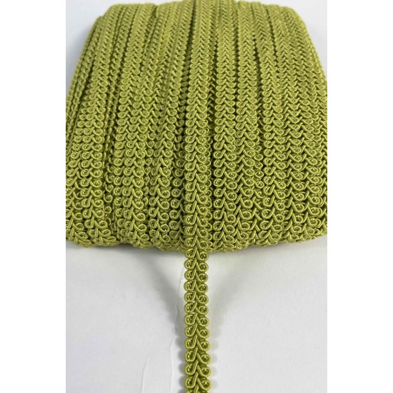 Ceviz Yeşili Ko&ccedil; Boynuzu Şerit &ndash; Dekoratif Kenar S&uuml;s&uuml; ve El İşi Aksesuarı (3 Metre)-KBLY-1052