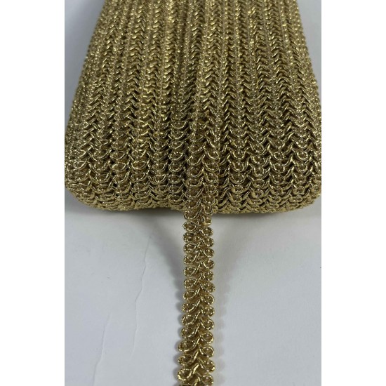 Gold Simli Ko&ccedil; Boynuzu Şerit &ndash; Dekoratif Kenar S&uuml;s&uuml; ve El İşi Aksesuarı (3 Metre)-KBLY-1055