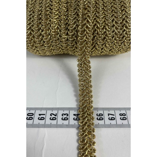 Gold Simli Ko&ccedil; Boynuzu Şerit &ndash; Dekoratif Kenar S&uuml;s&uuml; ve El İşi Aksesuarı (3 Metre)-KBLY-1055