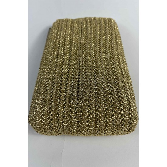 Gold Simli Ko&ccedil; Boynuzu Şerit &ndash; Dekoratif Kenar S&uuml;s&uuml; ve El İşi Aksesuarı (3 Metre)-KBLY-1055