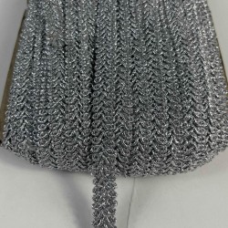 G&uuml;m&uuml;ş Simli Ko&ccedil; Boynuzu Şerit &ndash; Dekoratif Kenar S&uuml;s&uuml; ve El İşi Aksesuarı (3 Metre)-KBLY-1056