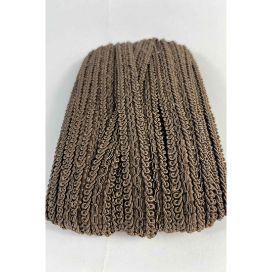 Koyu Kahverengi Dikişli Ko&ccedil; Boynuzu Şerit &ndash; Dekoratif Kenar S&uuml;s&uuml; ve El İşi Aksesuarı (3 Metre)-KBLY-1057