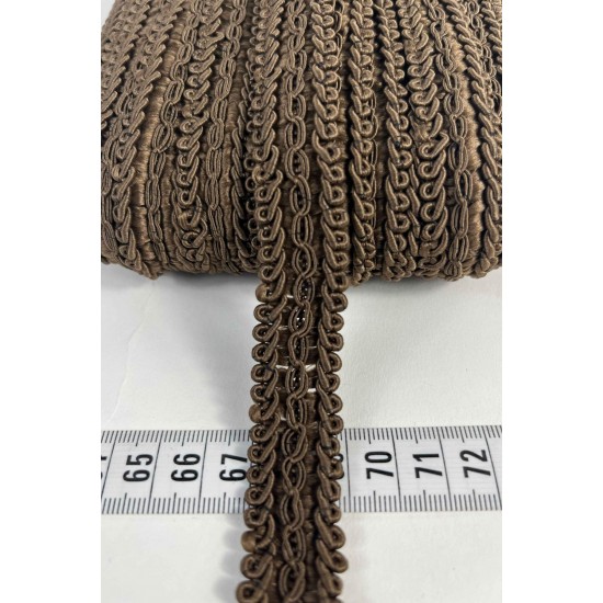 Koyu Kahverengi Dikişli Ko&ccedil; Boynuzu Şerit &ndash; Dekoratif Kenar S&uuml;s&uuml; ve El İşi Aksesuarı (3 Metre)-KBLY-1057