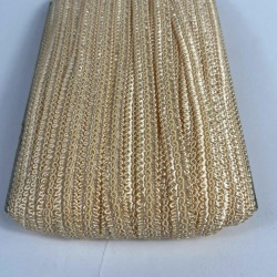 Koyu Krem Dikişli Ko&ccedil; Boynuzu Şerit &ndash; Dekoratif Kenar S&uuml;s&uuml; ve El İşi Aksesuarı (3 Metre)-KBLY-1058