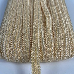 Koyu Krem Dikişli Ko&ccedil; Boynuzu Şerit &ndash; Dekoratif Kenar S&uuml;s&uuml; ve El İşi Aksesuarı (3 Metre)-KBLY-1058