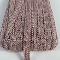 Koyu Pudra Dikişli Ko&ccedil; Boynuzu Şerit &ndash; Dekoratif Kenar S&uuml;s&uuml; ve El İşi Aksesuarı (3 Metre)-KBLY-1059