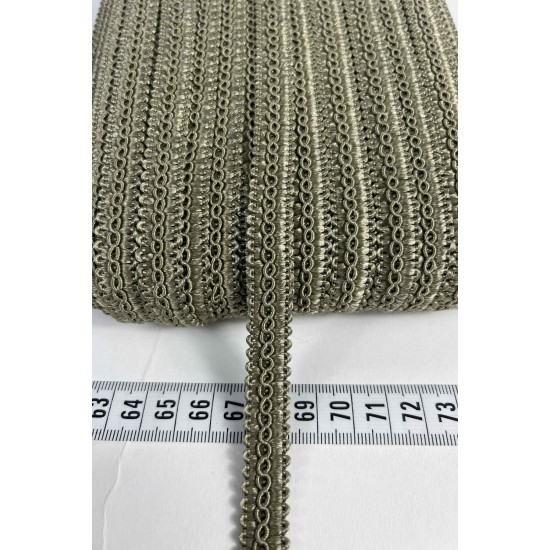 Koyu K&uuml;f Yeşili Dikişli Ko&ccedil; Boynuzu Şerit &ndash; Dekoratif Kenar S&uuml;s&uuml; ve El İşi Aksesuarı (3 Metre)-KBLY-1060