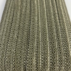 Koyu K&uuml;f Yeşili Dikişli Ko&ccedil; Boynuzu Şerit &ndash; Dekoratif Kenar S&uuml;s&uuml; ve El İşi Aksesuarı (3 Metre)-KBLY-1060