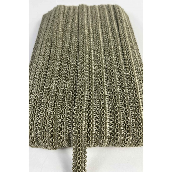 Koyu K&uuml;f Yeşili Dikişli Ko&ccedil; Boynuzu Şerit &ndash; Dekoratif Kenar S&uuml;s&uuml; ve El İşi Aksesuarı (3 Metre)-KBLY-1060