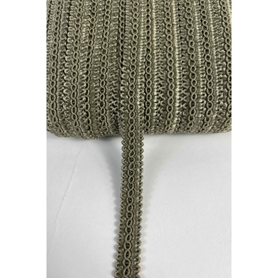 Koyu K&uuml;f Yeşili Dikişli Ko&ccedil; Boynuzu Şerit &ndash; Dekoratif Kenar S&uuml;s&uuml; ve El İşi Aksesuarı (3 Metre)-KBLY-1060