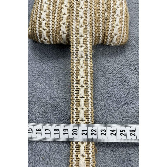 Rusteva Royal Hasir Serit Kurdele &ndash; Premium Bohem Jut Dekoratif Susleme 1 Metre-KBLYHSR-1