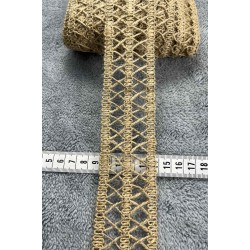 Rustavia Crossline Hasır Şerit Kurdele &ndash; Doğal J&uuml;t &Ouml;rg&uuml; Dekoratif Premium 1 Metre-KBLYHSR-12