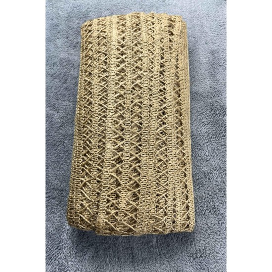 Rustavia Crossline Hasır Şerit Kurdele &ndash; Doğal J&uuml;t &Ouml;rg&uuml; Dekoratif Premium 1 Metre-KBLYHSR-12