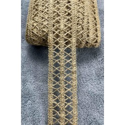 Rustavia Crossline Hasır Şerit Kurdele &ndash; Doğal J&uuml;t &Ouml;rg&uuml; Dekoratif Premium 1 Metre-KBLYHSR-12