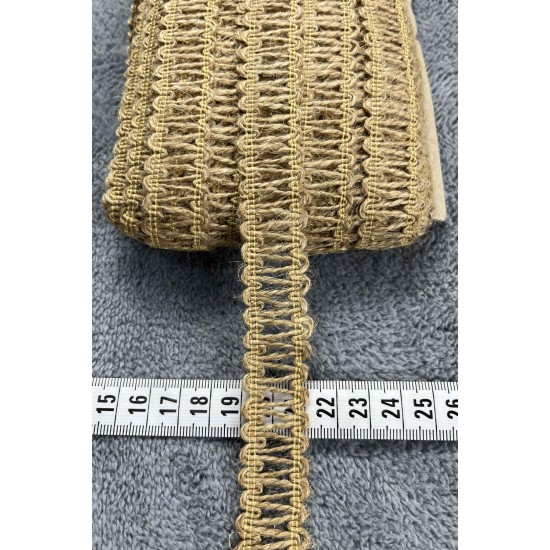 Loomvera Natural Hasır Şerit Kurdele &ndash; Rustik &Ouml;rg&uuml; Dekoratif Premium 1 Metre-KBLYHSR-15