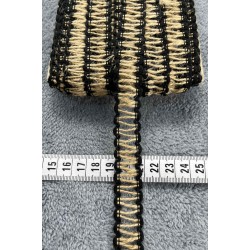 Obsidiora Ladder Hasır Şerit Kurdele &ndash; Siyah Rustik Merdiven &Ouml;rg&uuml; Dekoratif 1 Metre-KBLYHSR-17
